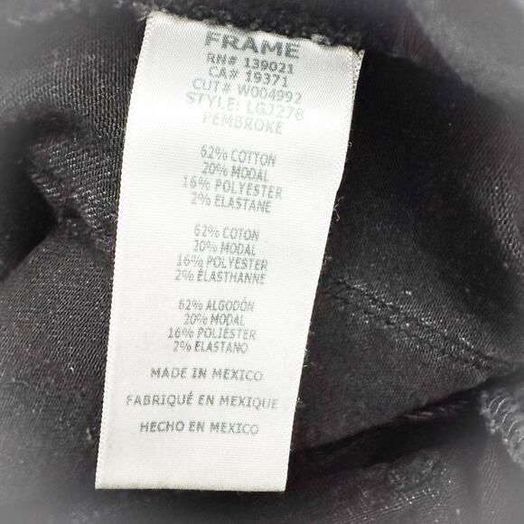 Frame Le Garcon Pembroke Black Wash Skinny Denim Jeans Size 26 - Picture 7 of 9